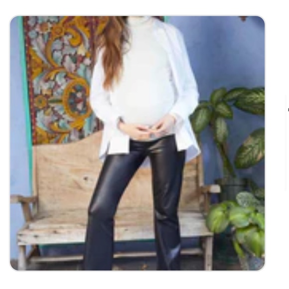 HATCH Collective Maternity Vegan Stretch Leather Flare - Picture 4 of 10